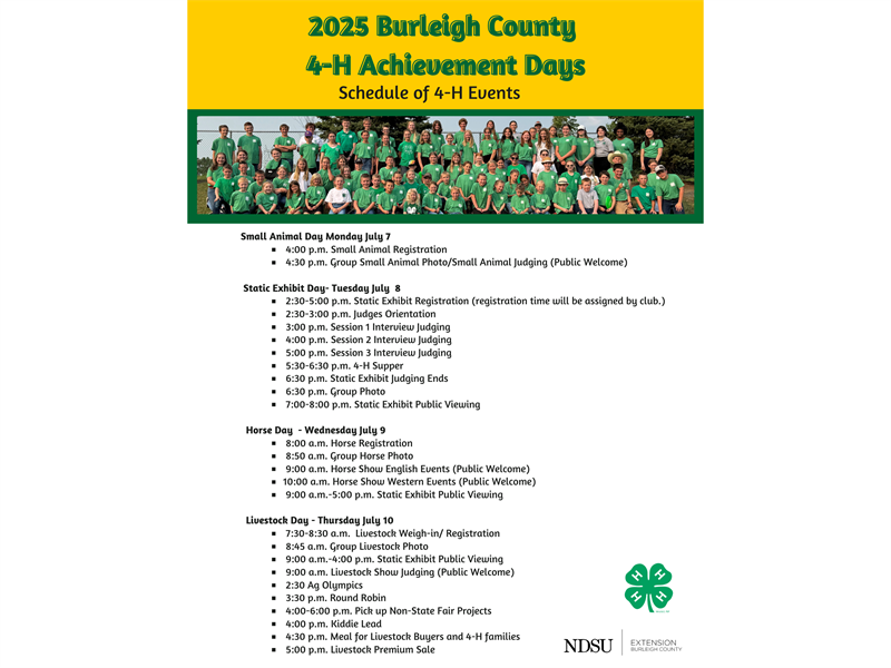 Logo for 2025 Burleigh County Achievement Days